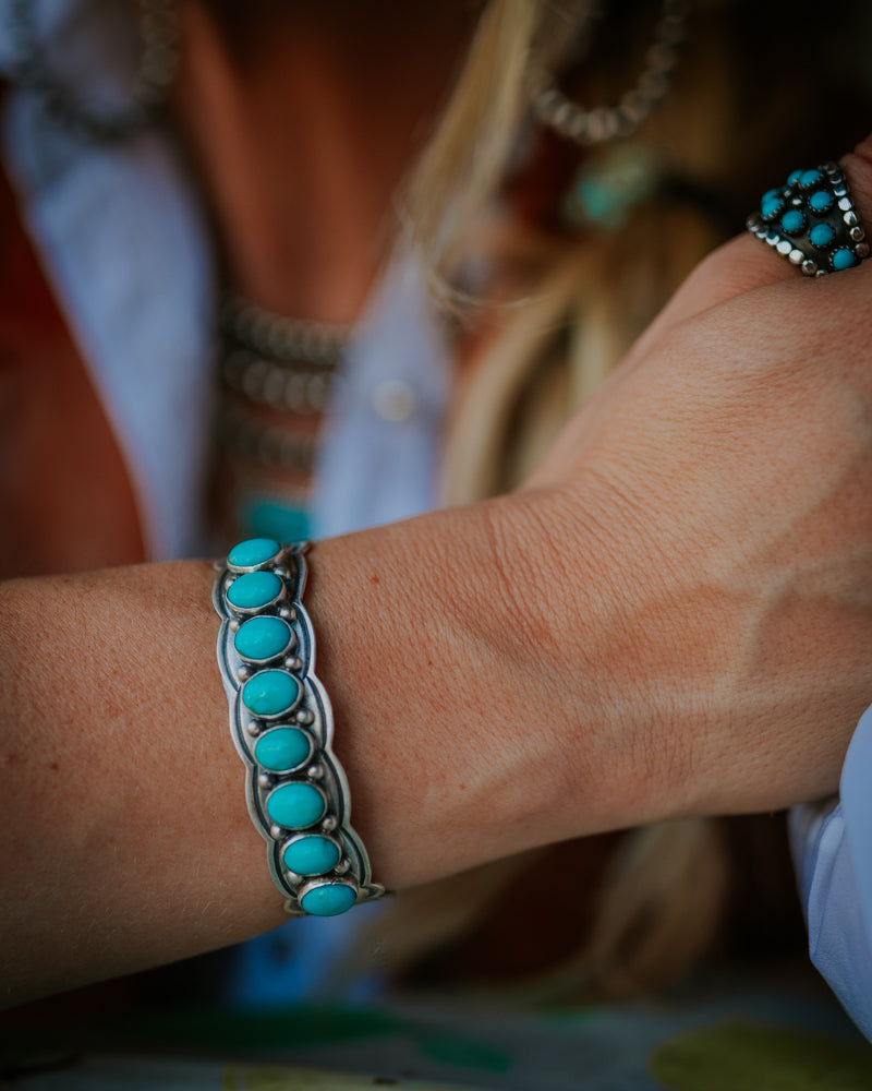 Turquoise Cuff - Smokin' Blues Turquoise