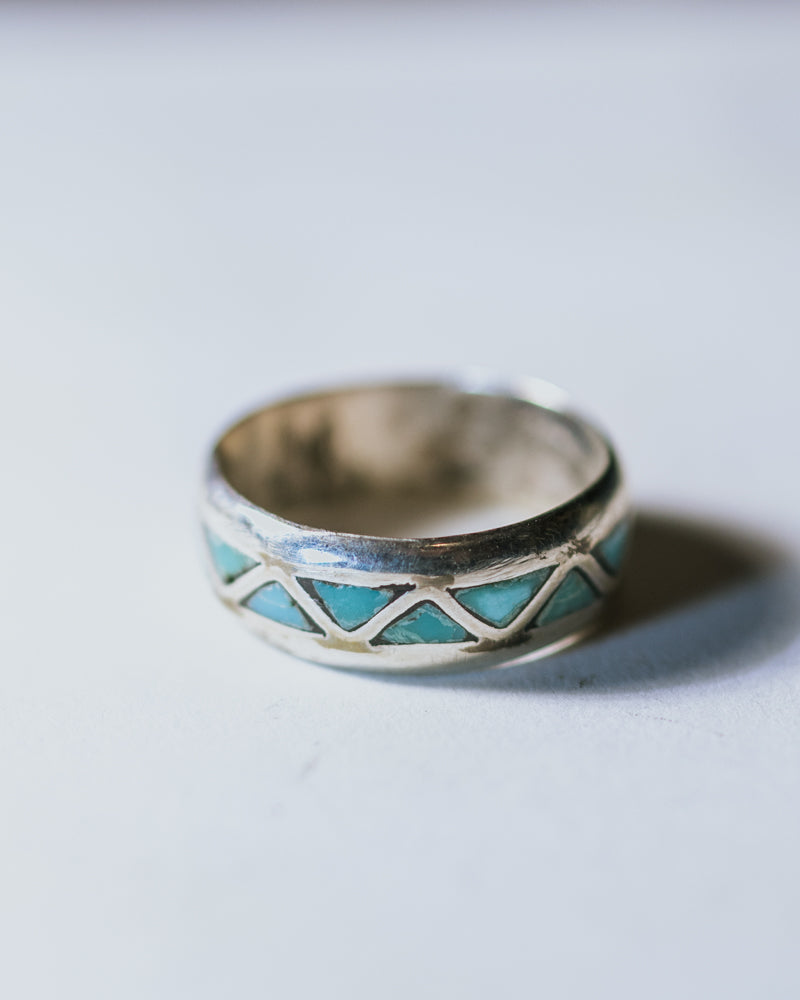 Turquoise Stacker Ring Size 6 - Smokin' Blues Turquoise