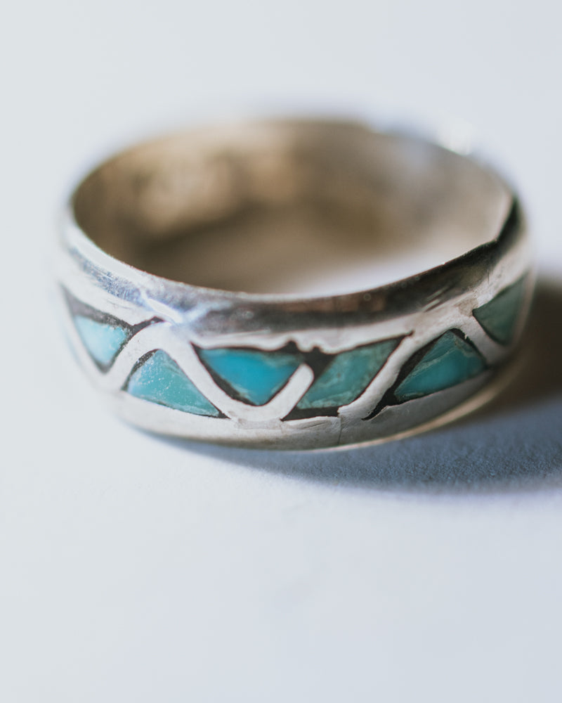 Turquoise Stacker Ring Size 6 - Smokin' Blues Turquoise