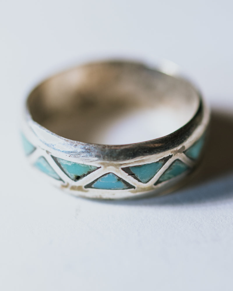 Turquoise Stacker Ring Size 6 - Smokin' Blues Turquoise