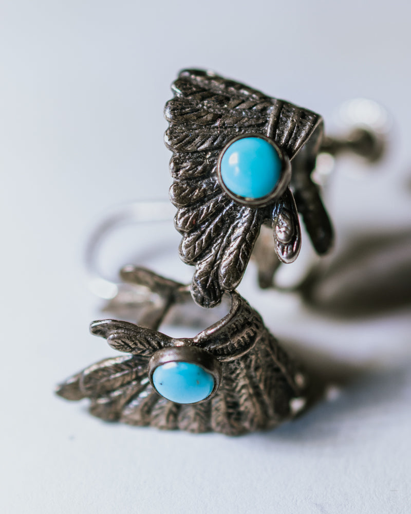 Turquoise Ear Cuffs - Smokin' Blues Turquoise