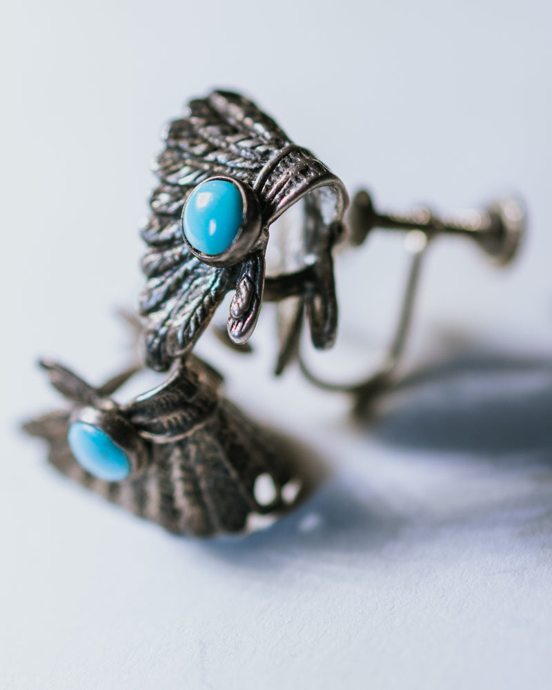 Turquoise Ear Cuffs - Smokin' Blues Turquoise