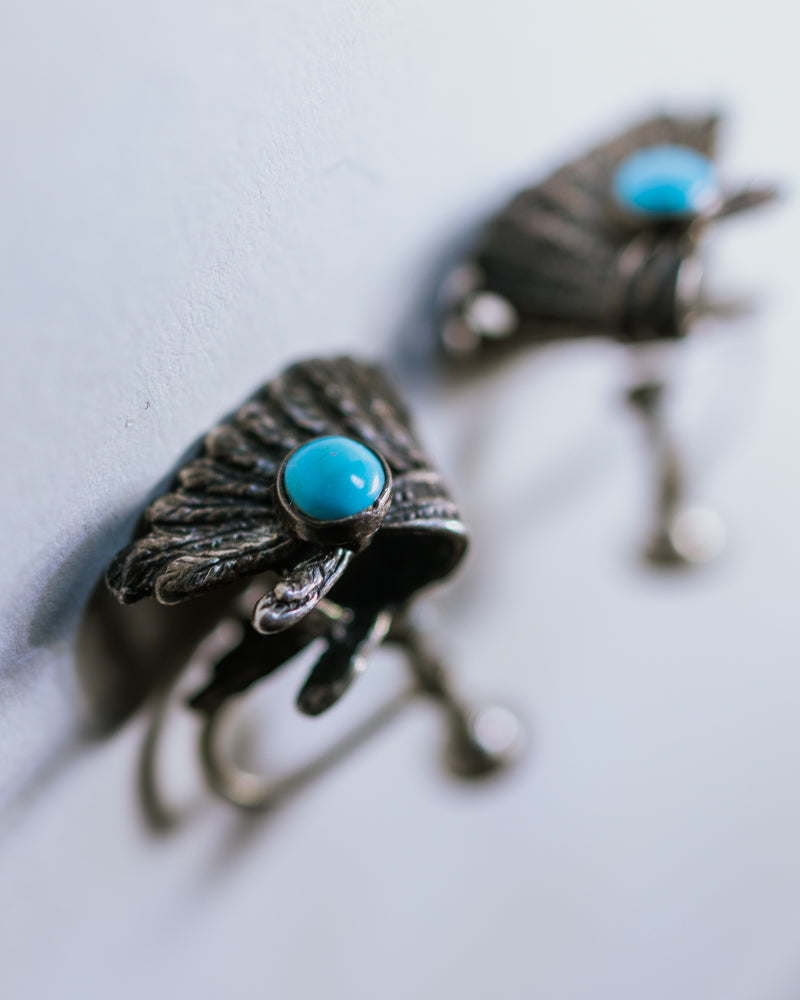 Turquoise Ear Cuffs - Smokin' Blues Turquoise