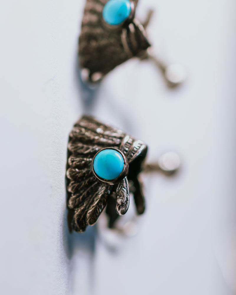 Turquoise Ear Cuffs - Smokin' Blues Turquoise