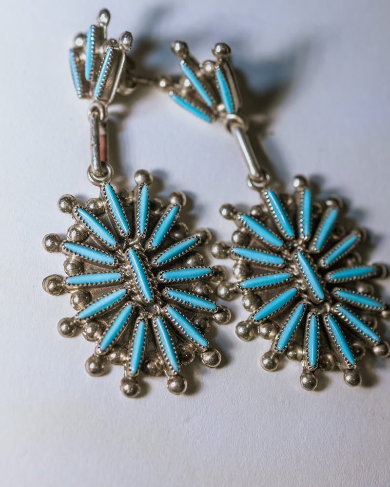 Turquoise Earrings - Smokin' Blues Turquoise