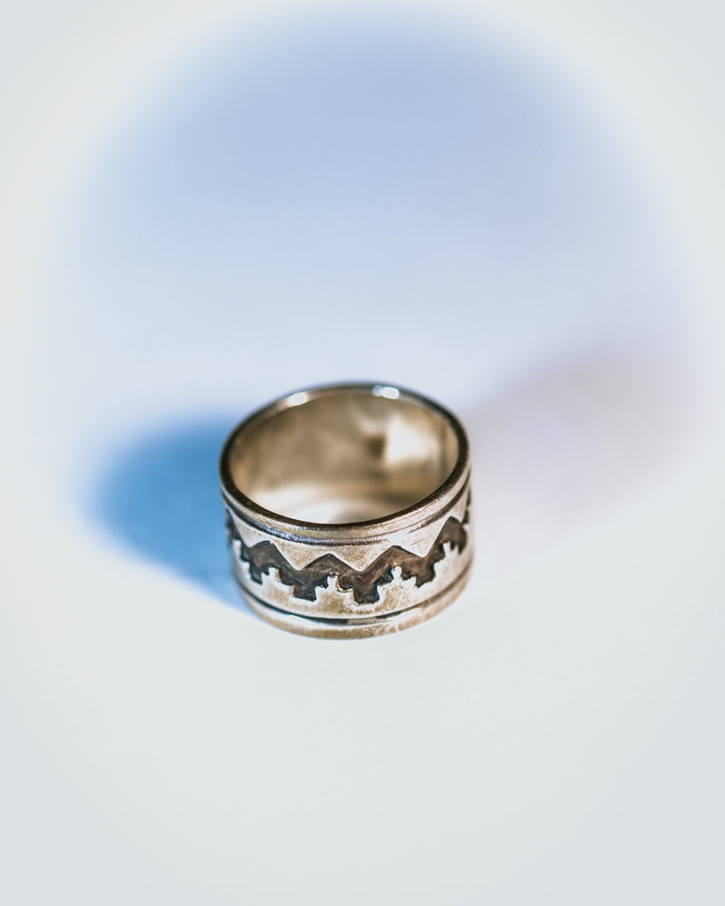 Sterling Silver Ring Size 4 - Smokin' Blues Turquoise