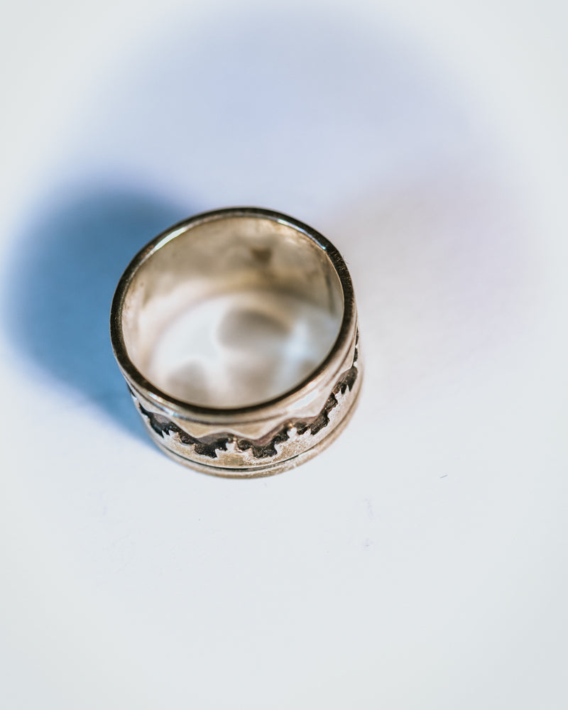 Sterling Silver Ring Size 4 - Smokin' Blues Turquoise