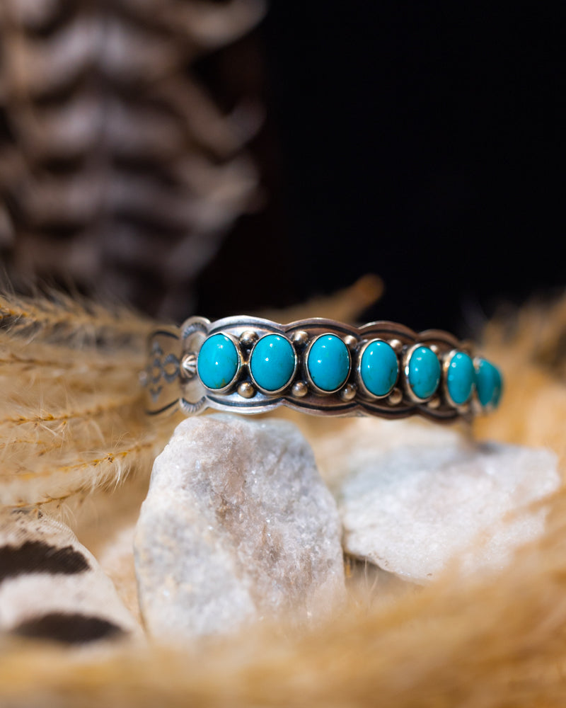 Turquoise Cuff - Smokin' Blues Turquoise