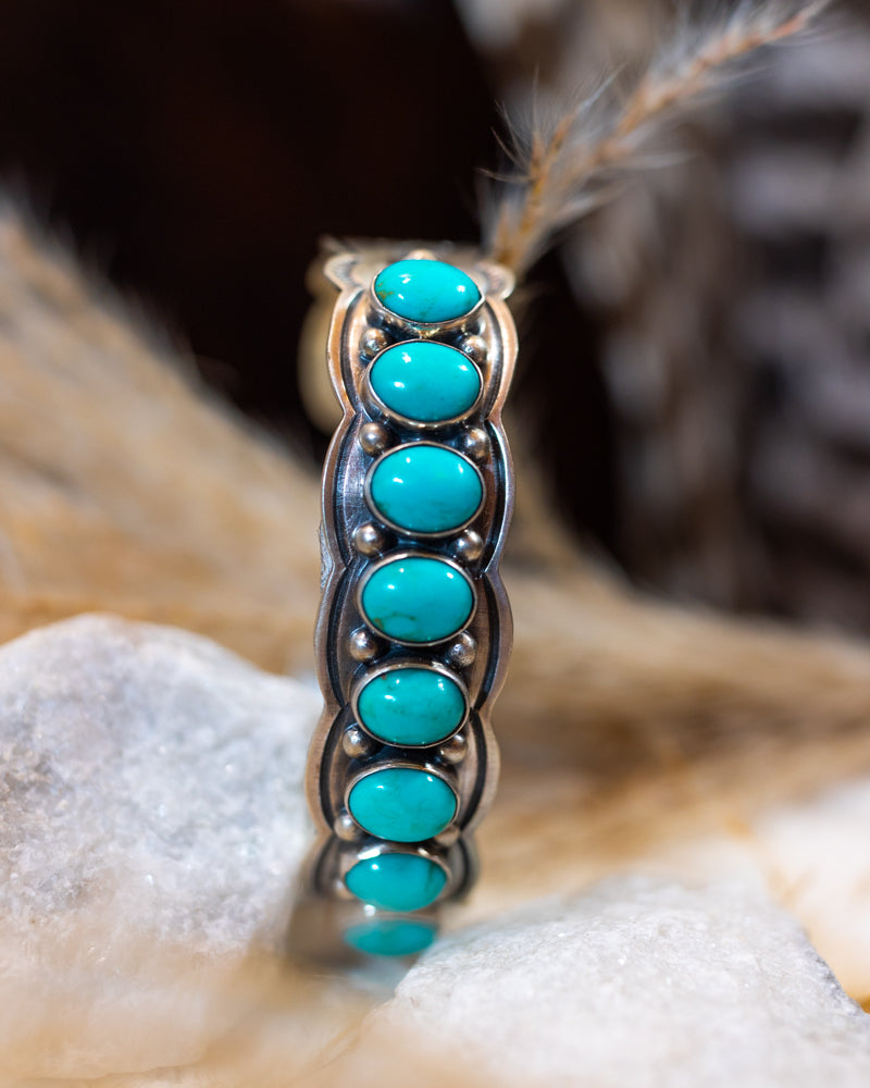 Turquoise Cuff - Smokin' Blues Turquoise