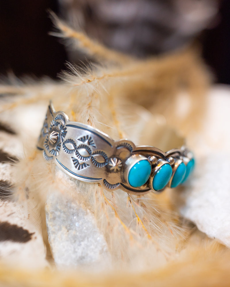 Turquoise Cuff - Smokin' Blues Turquoise