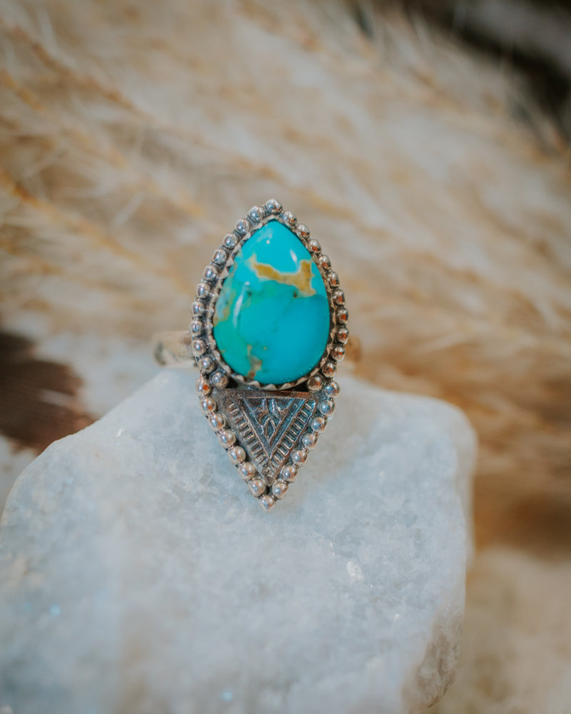 Turquoise Ring Size 7 - Smokin' Blues Turquoise