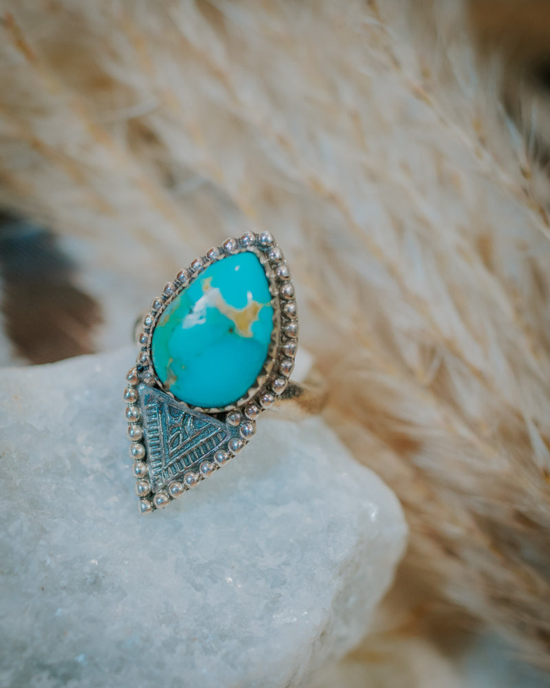 Turquoise Ring Size 7 - Smokin' Blues Turquoise