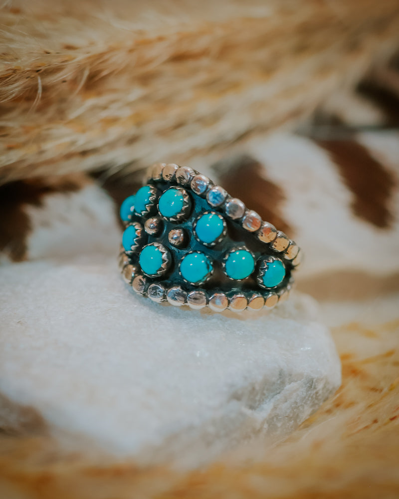 Turquoise Ring Size 9 - Smokin' Blues Turquoise