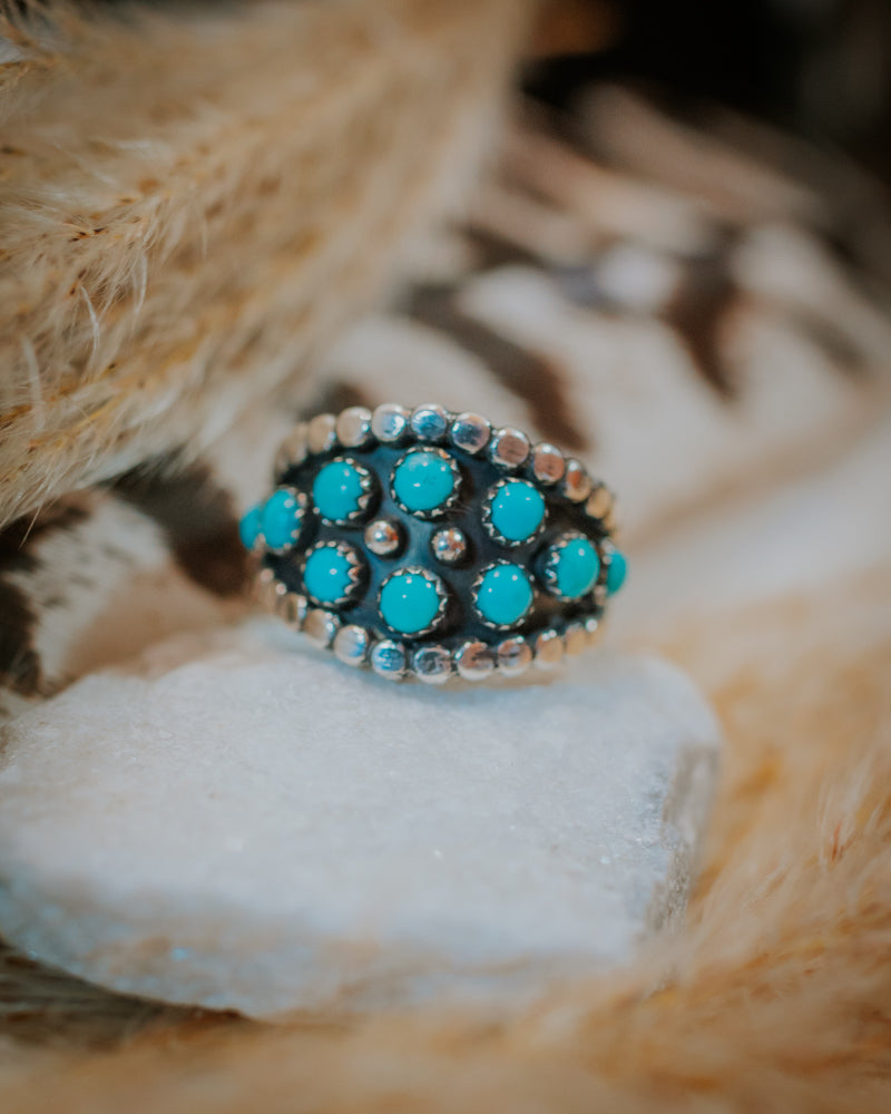 Turquoise Ring Size 9 - Smokin' Blues Turquoise