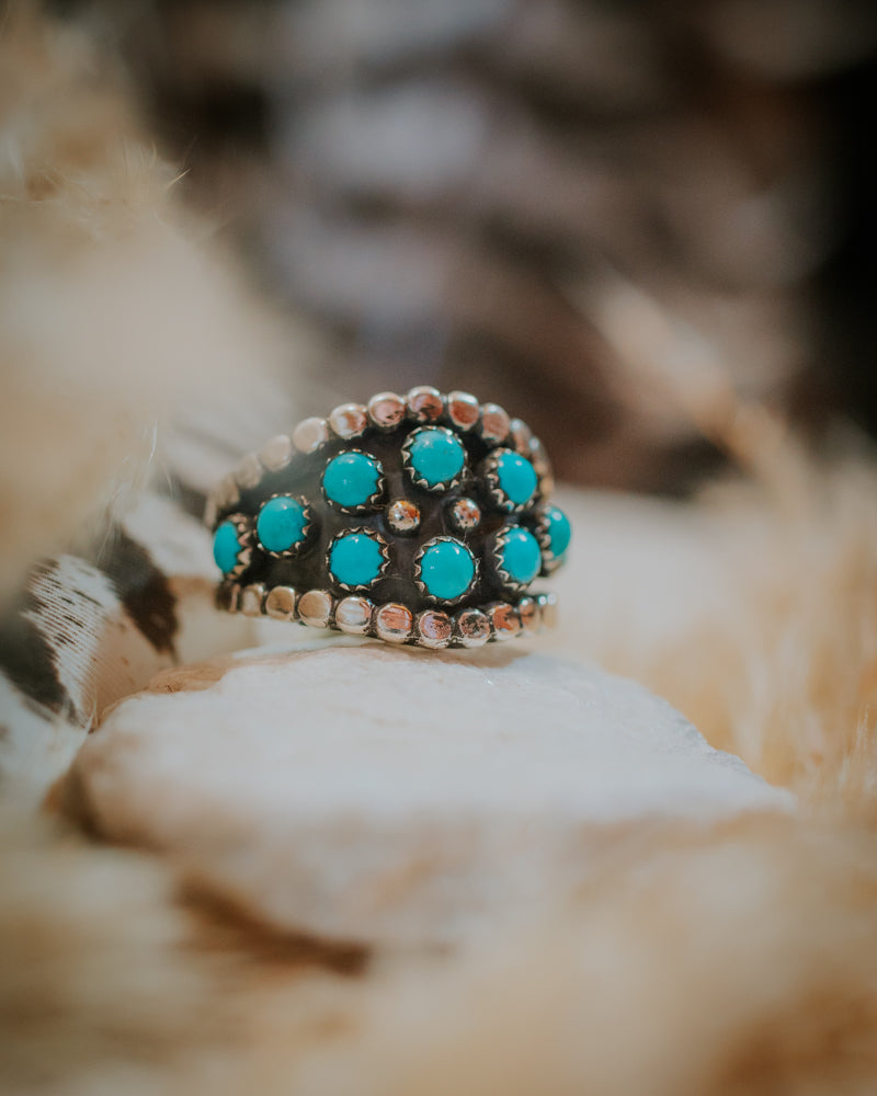 Turquoise Ring Size 9 - Smokin' Blues Turquoise