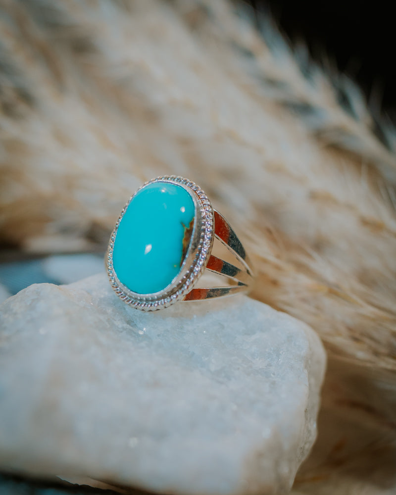 Turquoise Ring Size 8 - Smokin' Blues Turquoise