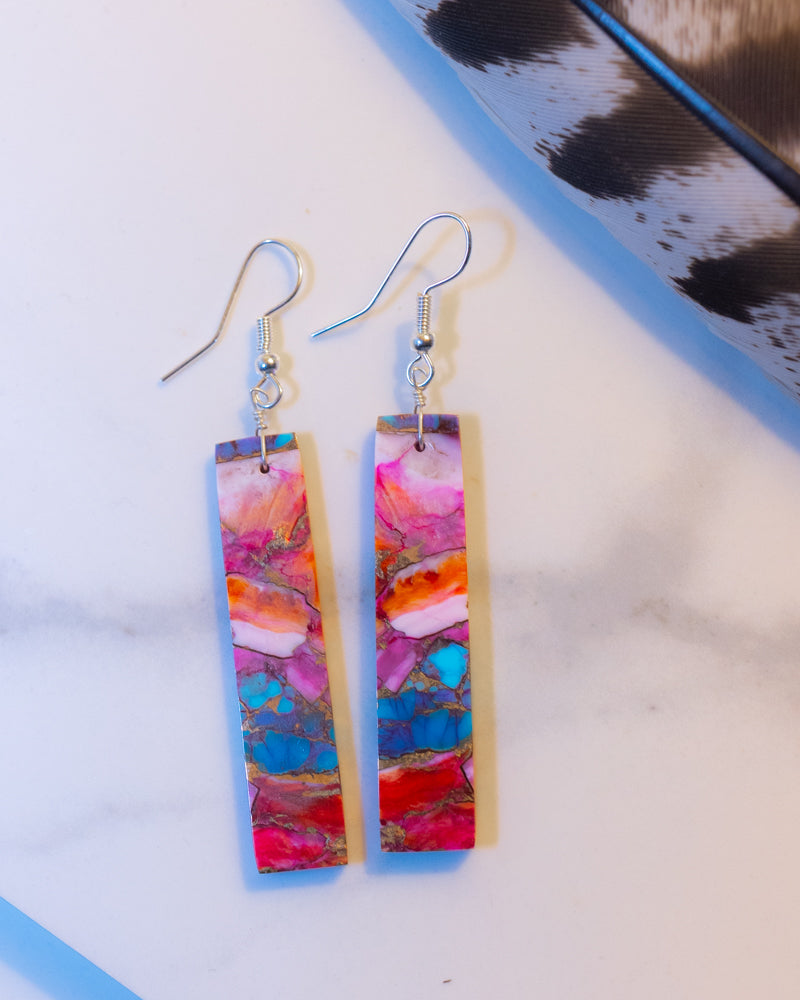 Pink Dahlia Earrings
