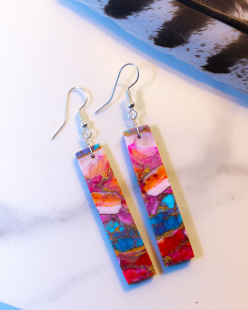 Pink Dahlia Earrings