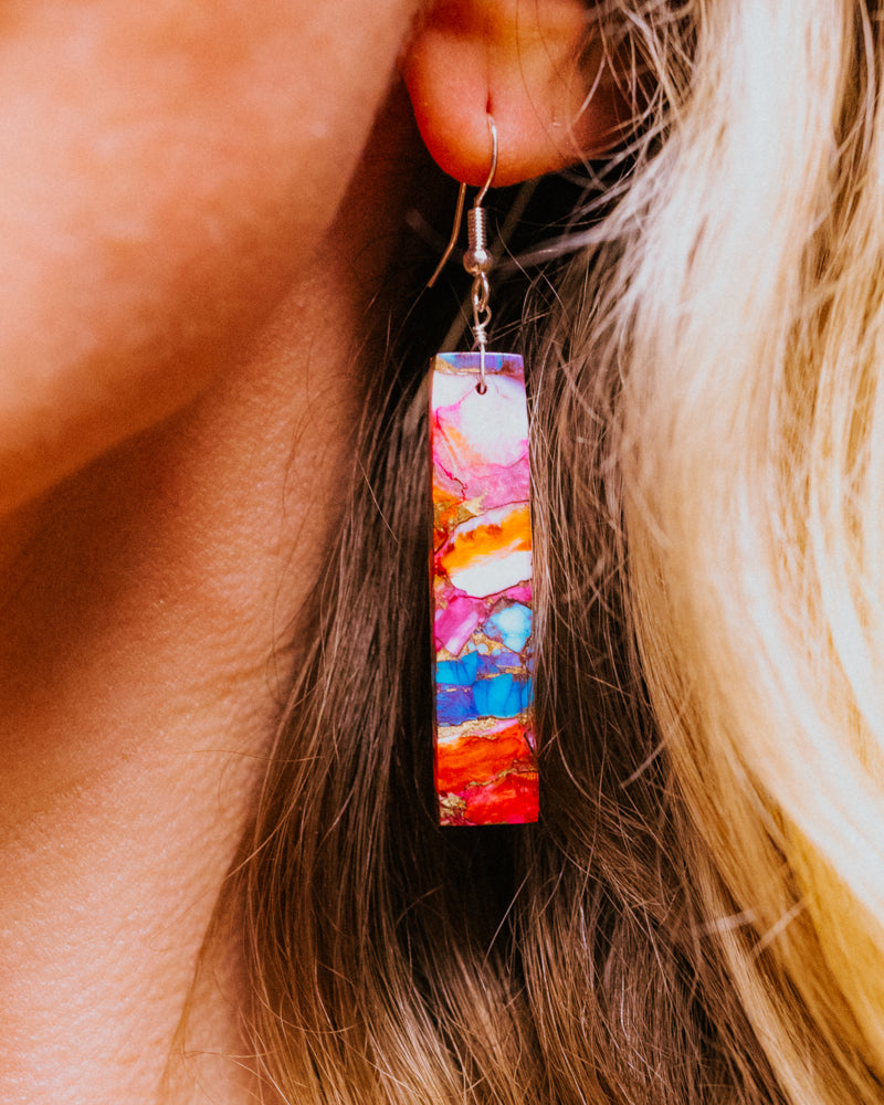 Pink Dahlia Earrings