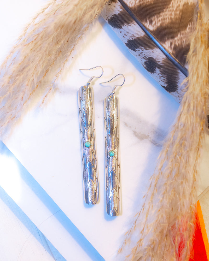 Sterling Silver Earrings - Smokin' Blues Turquoise
