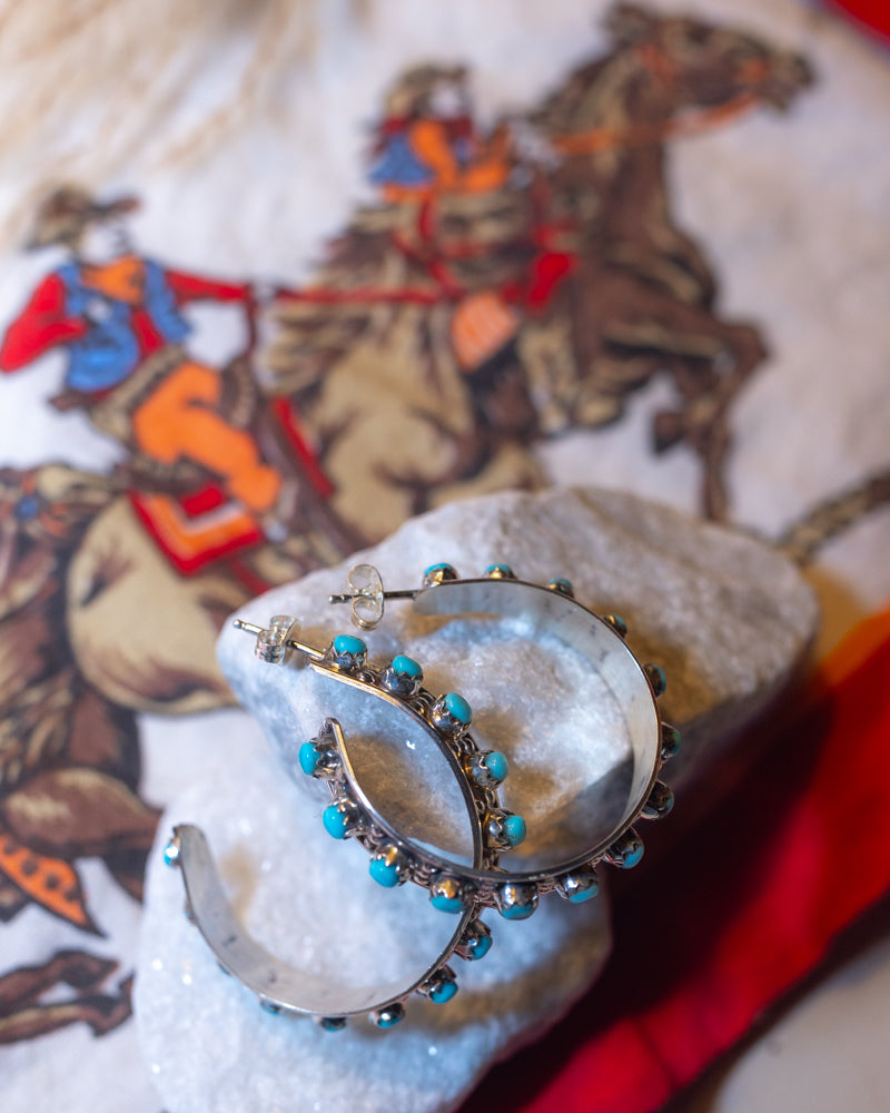 Turquoise Hoop Earrings