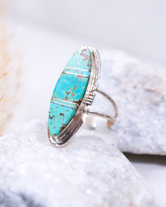 Turquoise Ring | Size 9 - Smokin' Blues Turquoise