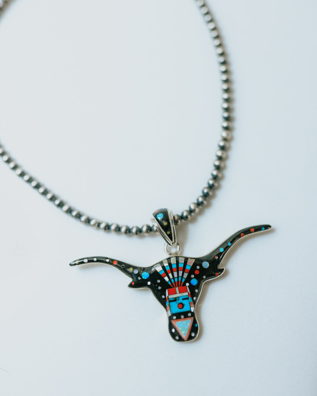 Zuni Longhorn Pendant