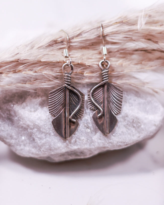 Sterling Feather Earrings