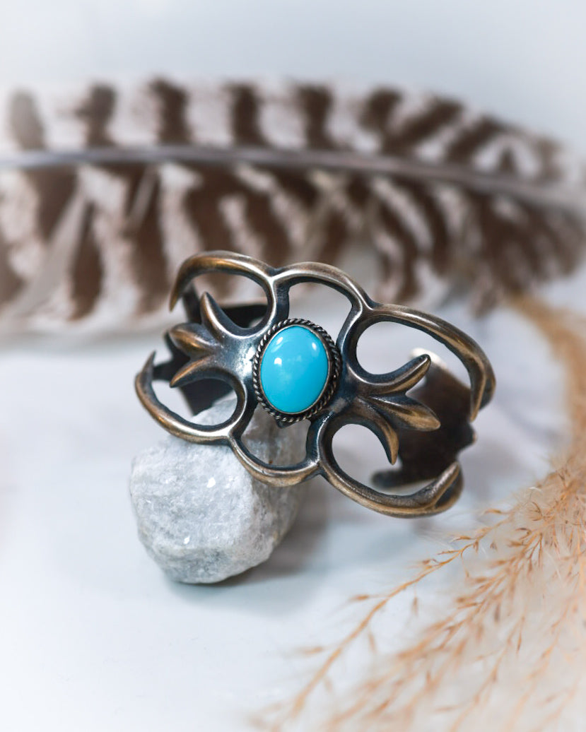 Turquoise Cuff - Smokin' Blues Turquoise