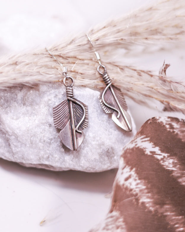 Sterling Feather Earrings
