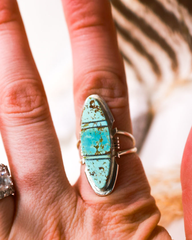 Turquoise Ring | Size 9 - Smokin' Blues Turquoise