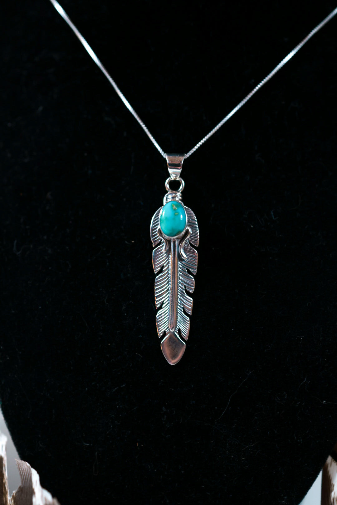 Turquoise Feather Necklace