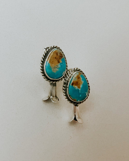 Turquoise Earrings - Smokin' Blues Turquoise