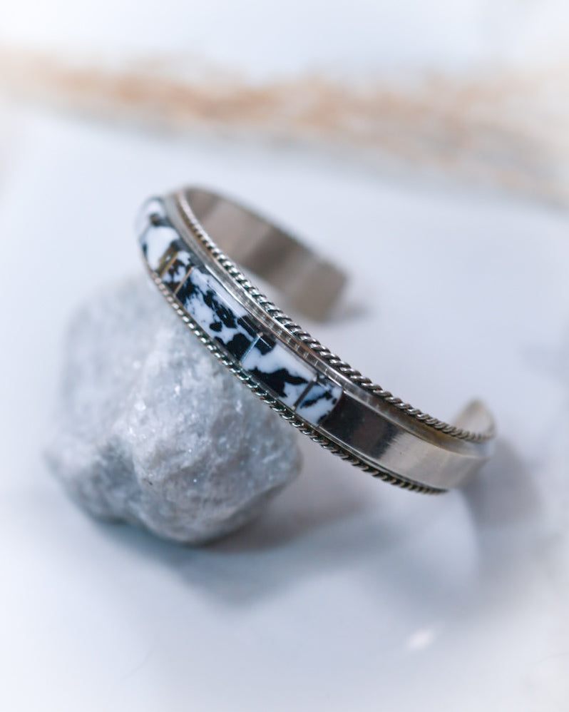 White Buffalo Cuff - Smokin' Blues Turquoise