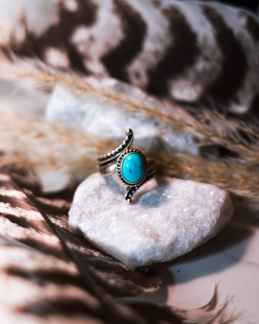 Turquoise Ring | Size 7 - Smokin' Blues Turquoise