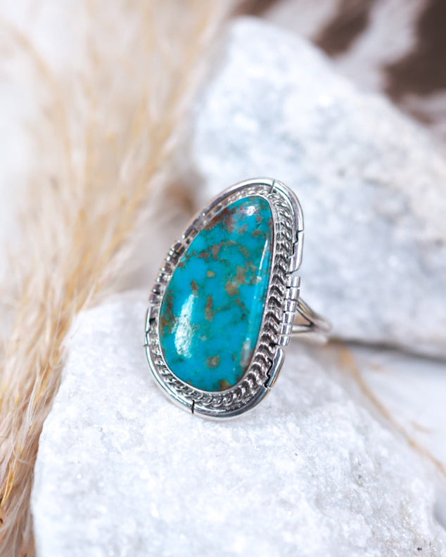 Turquoise Ring | Size 9 - Smokin' Blues Turquoise