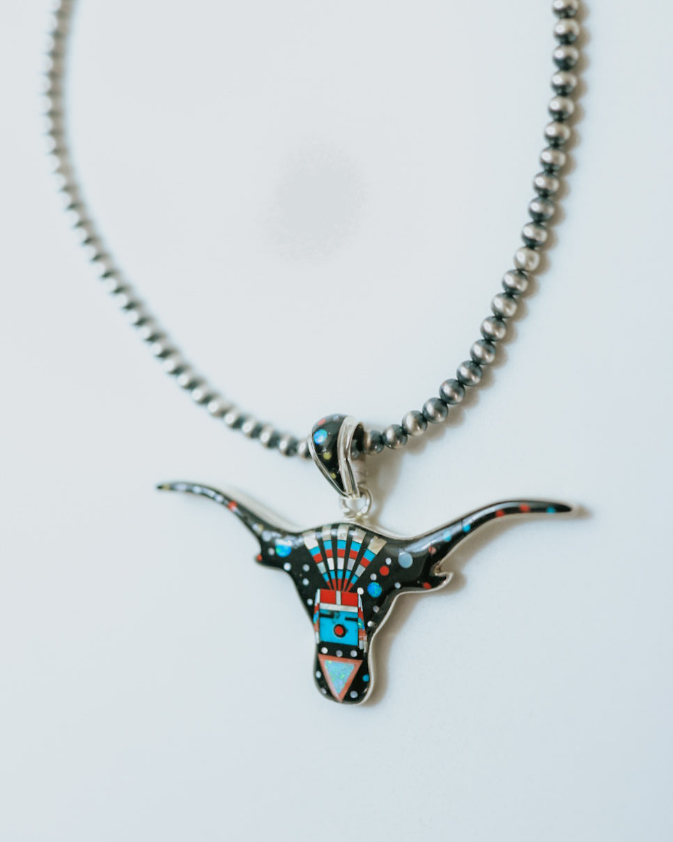 Zuni Longhorn Pendant