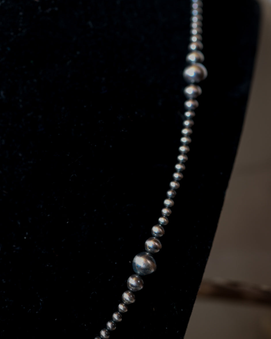 Navajo Pearl Necklace - 20” - Smokin' Blues Turquoise