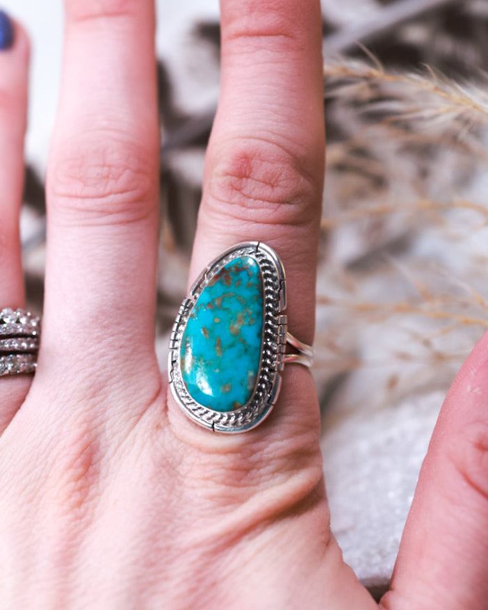 Turquoise Ring | Size 9 - Smokin' Blues Turquoise