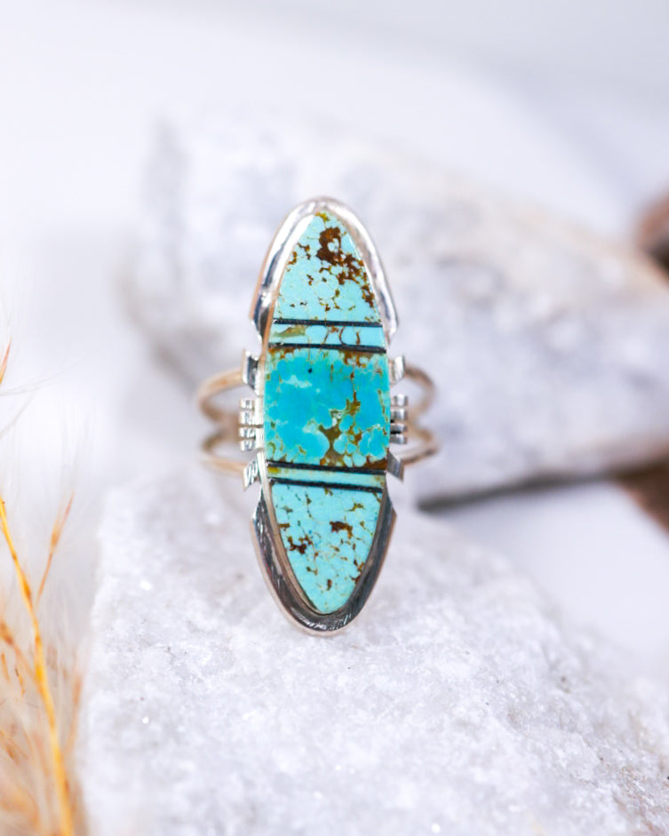 Turquoise Ring | Size 9 - Smokin' Blues Turquoise