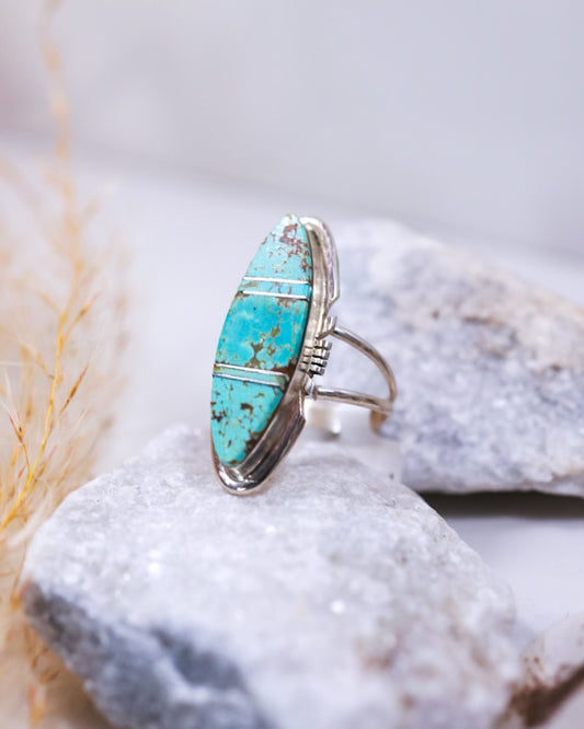 Turquoise Ring | Size 9 - Smokin' Blues Turquoise