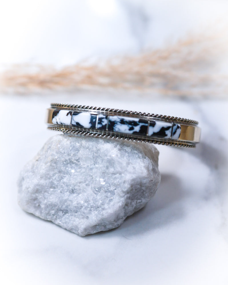 White Buffalo Cuff - Smokin' Blues Turquoise