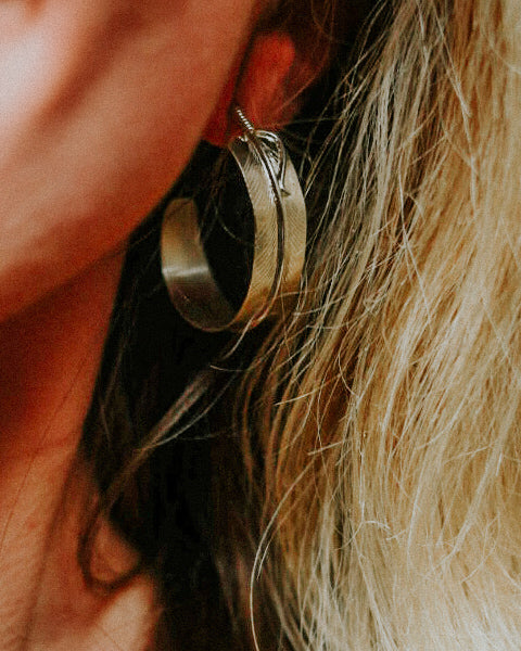 Sterling Feather Hoops