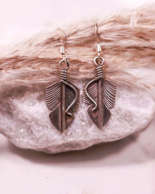 Sterling Feather Earrings
