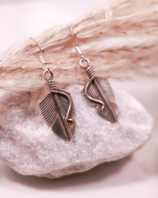 Sterling Feather Earrings