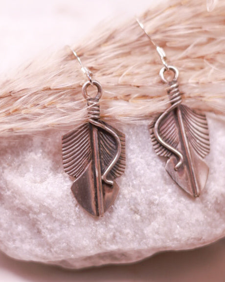 Sterling Feather Earrings