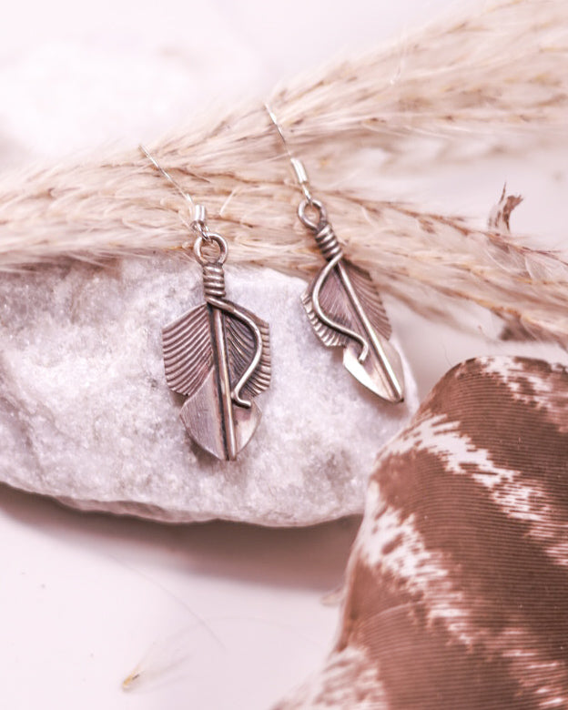 Sterling Feather Earrings