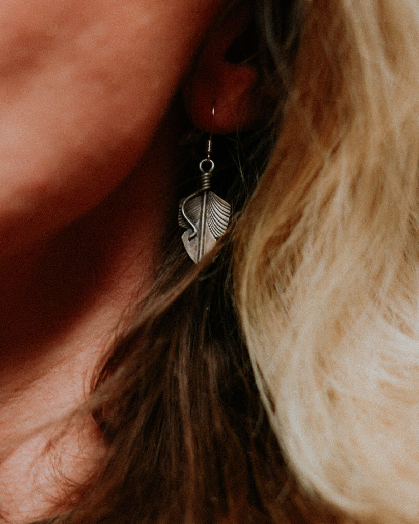 Sterling Feather Earrings