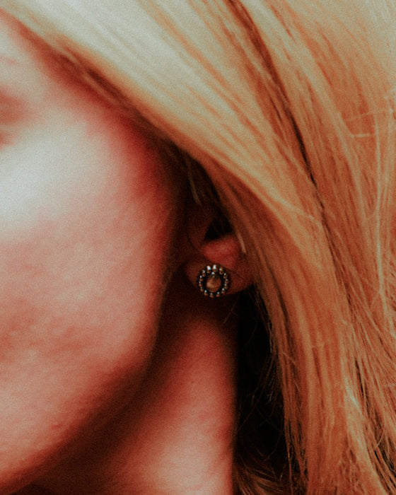 Sterling Silver Button Earrings