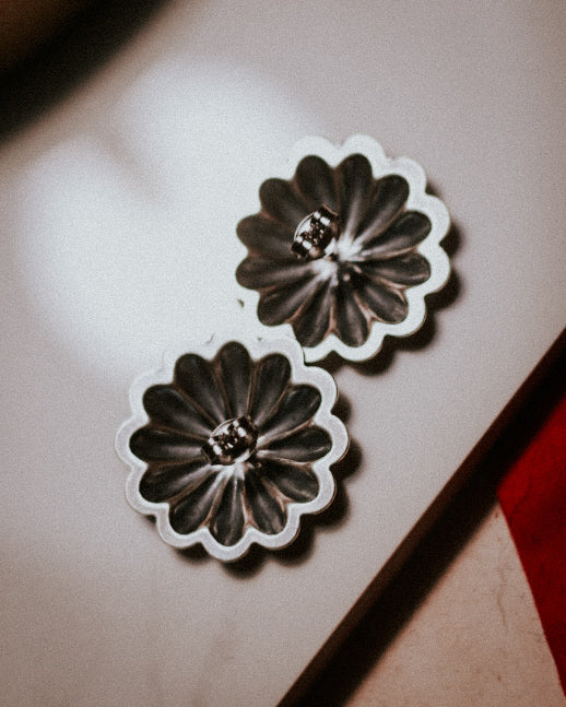 Sterling Silver Concho Earrings